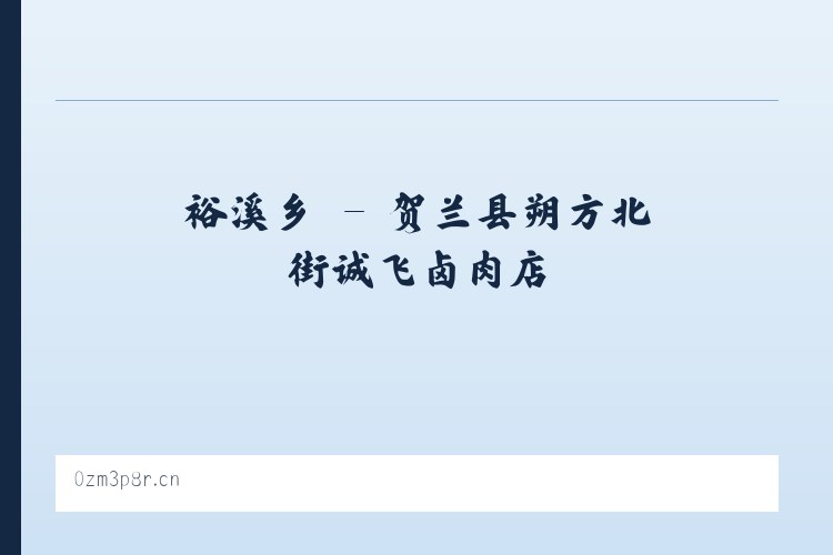 金石镇 - 贺兰县朔方北街诚飞卤肉店 列表图
